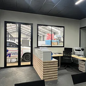 Black Aluminium Glass Double Door and Sliding Window
